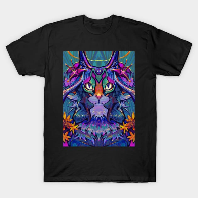 Psychadelic Trippy Cat T-Shirt by banditotees